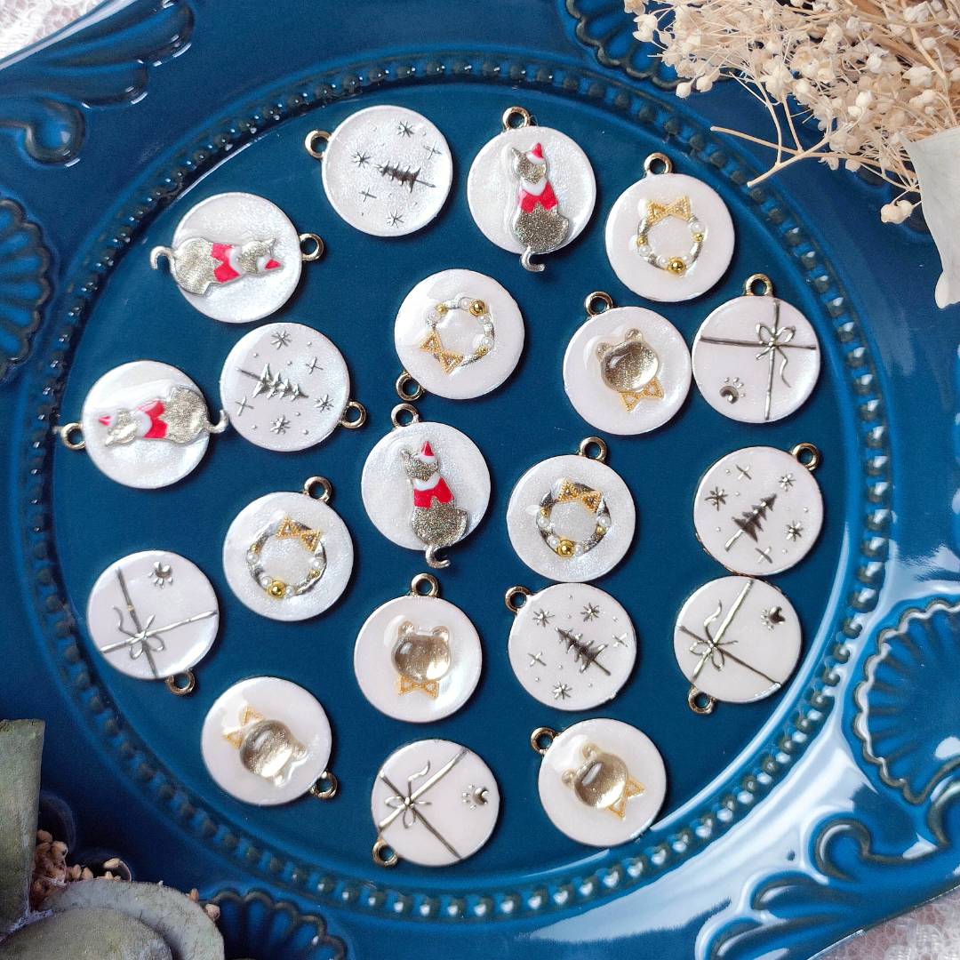 猫と過ごすホワイトクリスマス 5点セット ピアス・イヤリング