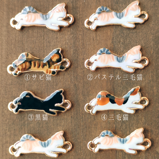 猫とお花見ブレスレット