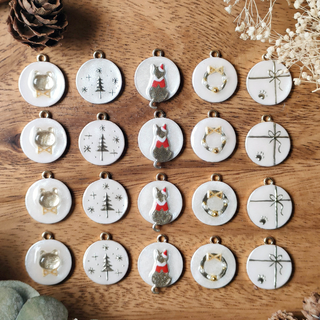 猫と過ごすホワイトクリスマス　5点セット　ピアス・イヤリング