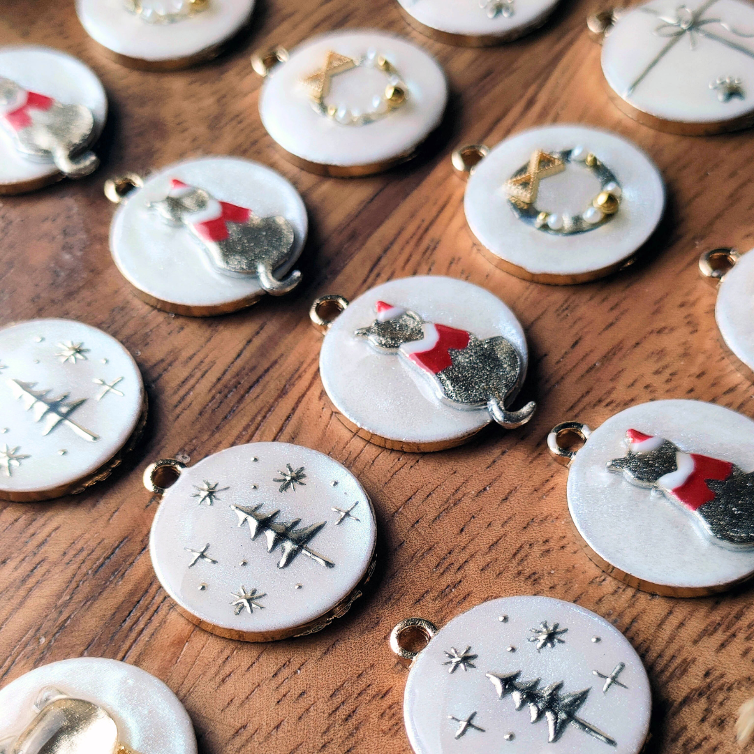 猫と過ごすホワイトクリスマス　5点セット　ピアス・イヤリング