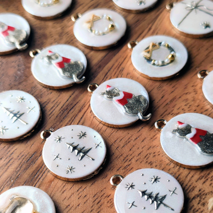 猫と過ごすホワイトクリスマス　5点セット　ピアス・イヤリング