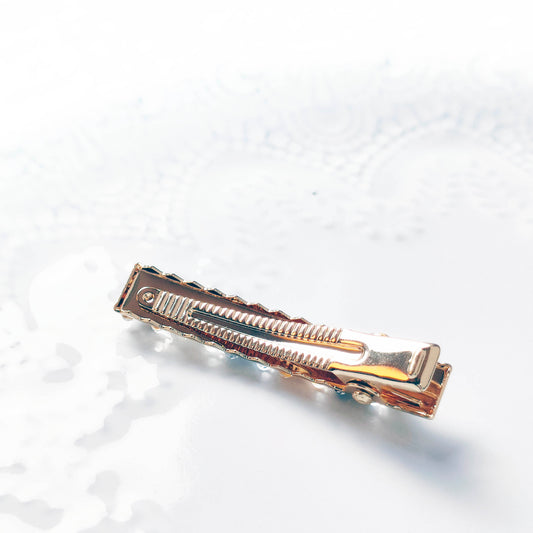 ガラスのぷっくり猫　5匹のヘアクリップ