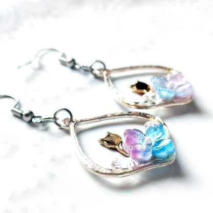 【非売品】朝露と紫陽花の ピアス・イヤリング