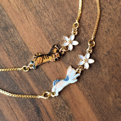 猫とお花見ブレスレット
